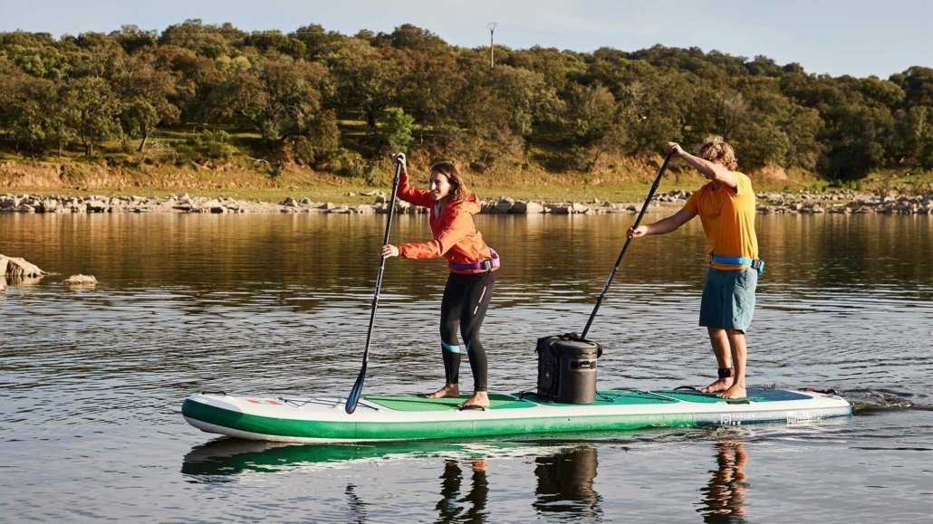 two person stand up paddle board